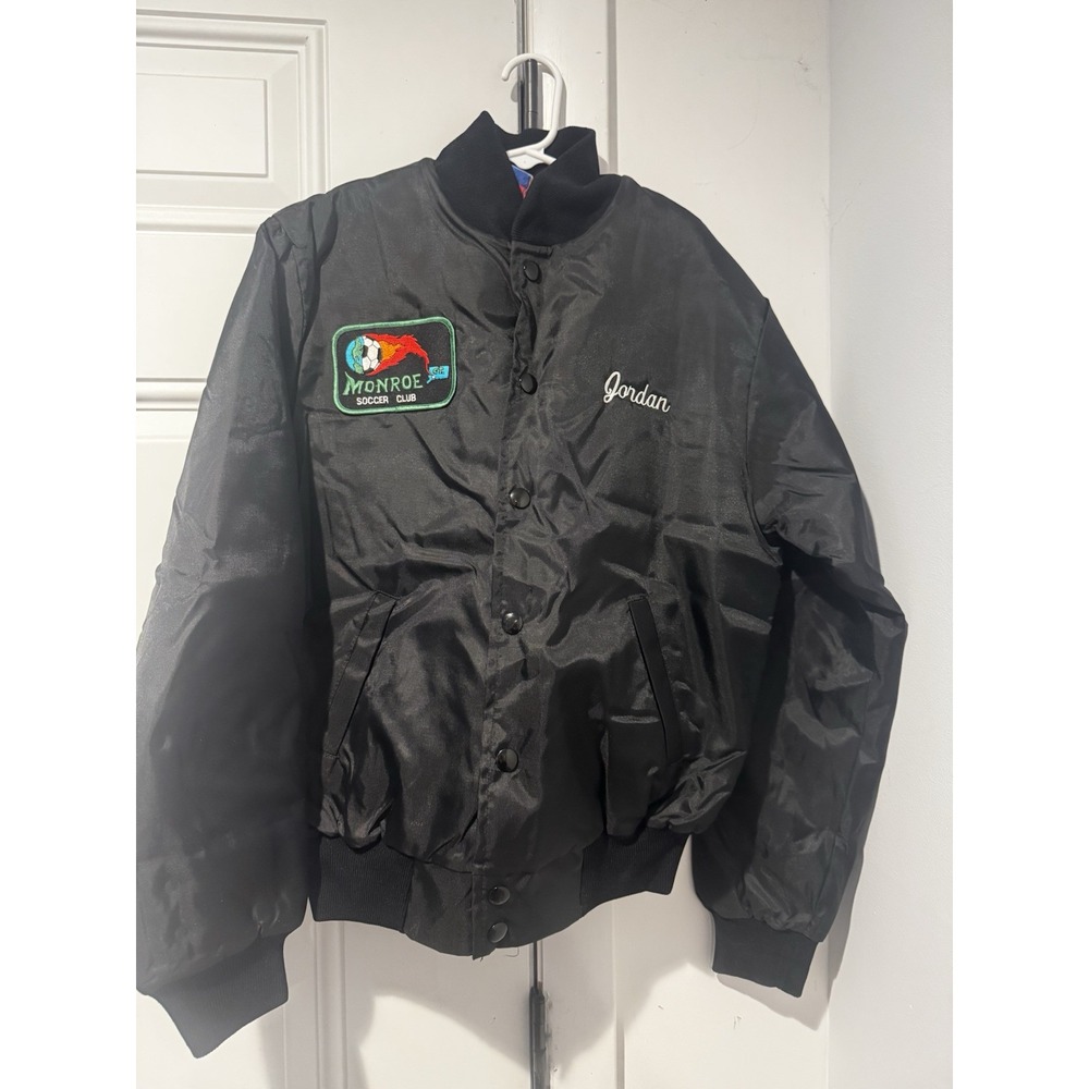 Vintage Rennoc Connecticut Soccer Patches Jacket Embroidered Jordan Youth L Boys